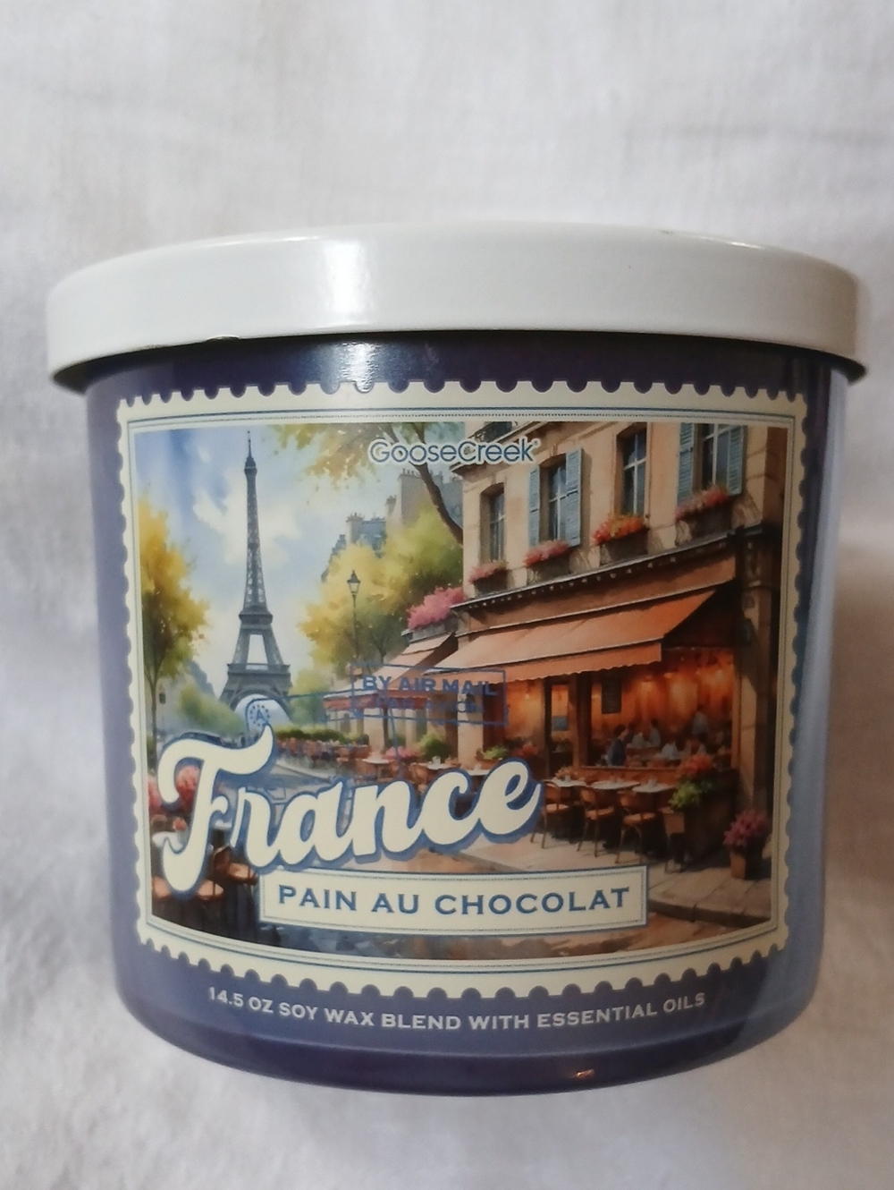 Goose Creek France Pain au Chocolat 3-Wick Soy Wax Essential Oil Jar Candle NEW